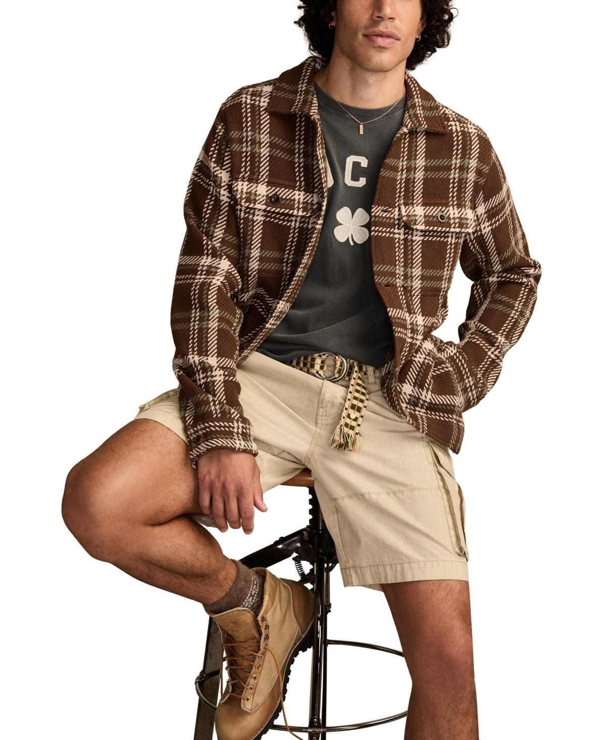 Lucky Brand Men's Twill Shirt Jacket In Brown