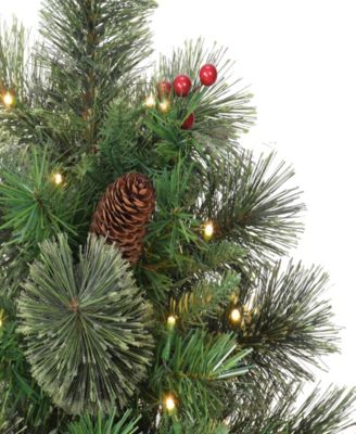 Puleo Pre-Lit Table Top Artificial Christmas Tree with 35 Lights in Base, 2'