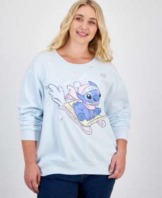 Disney - Trendy Plus Size Stitch Sledding Graphic Sweatshirt