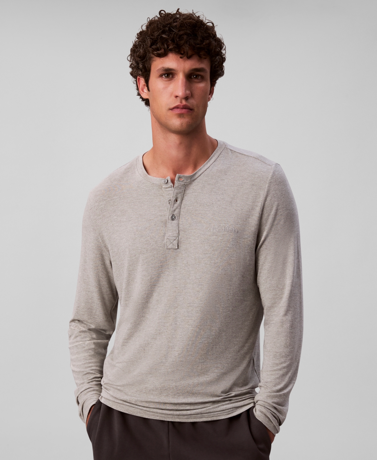 Calvin Klein Men's Henley Neck Sleep Top