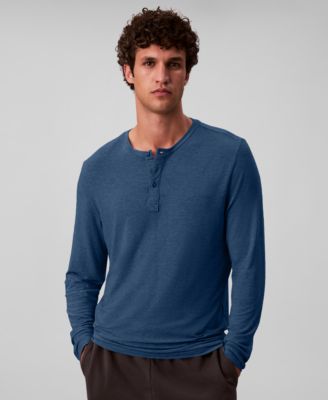 Men's Henley Neck Sleep Top