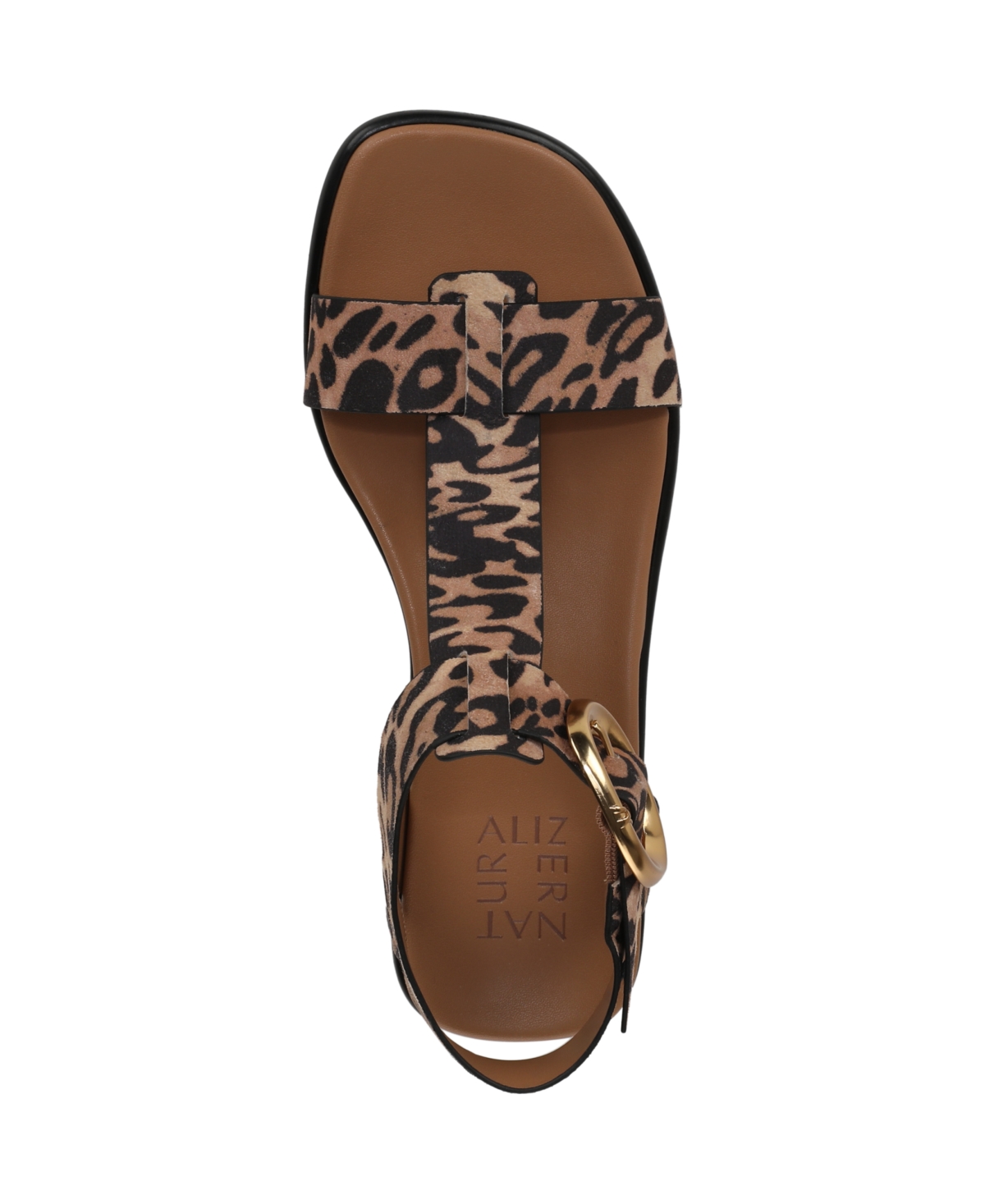 Naturalizer Women's Brandy T-strap Stacked Low Block Heel Sandals In Brown