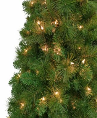 Puleo 6.5' Pre-Lit Wall Half Tree with 150 Underwriters Laboratories Clear Incandescent Lights, 437 Tips