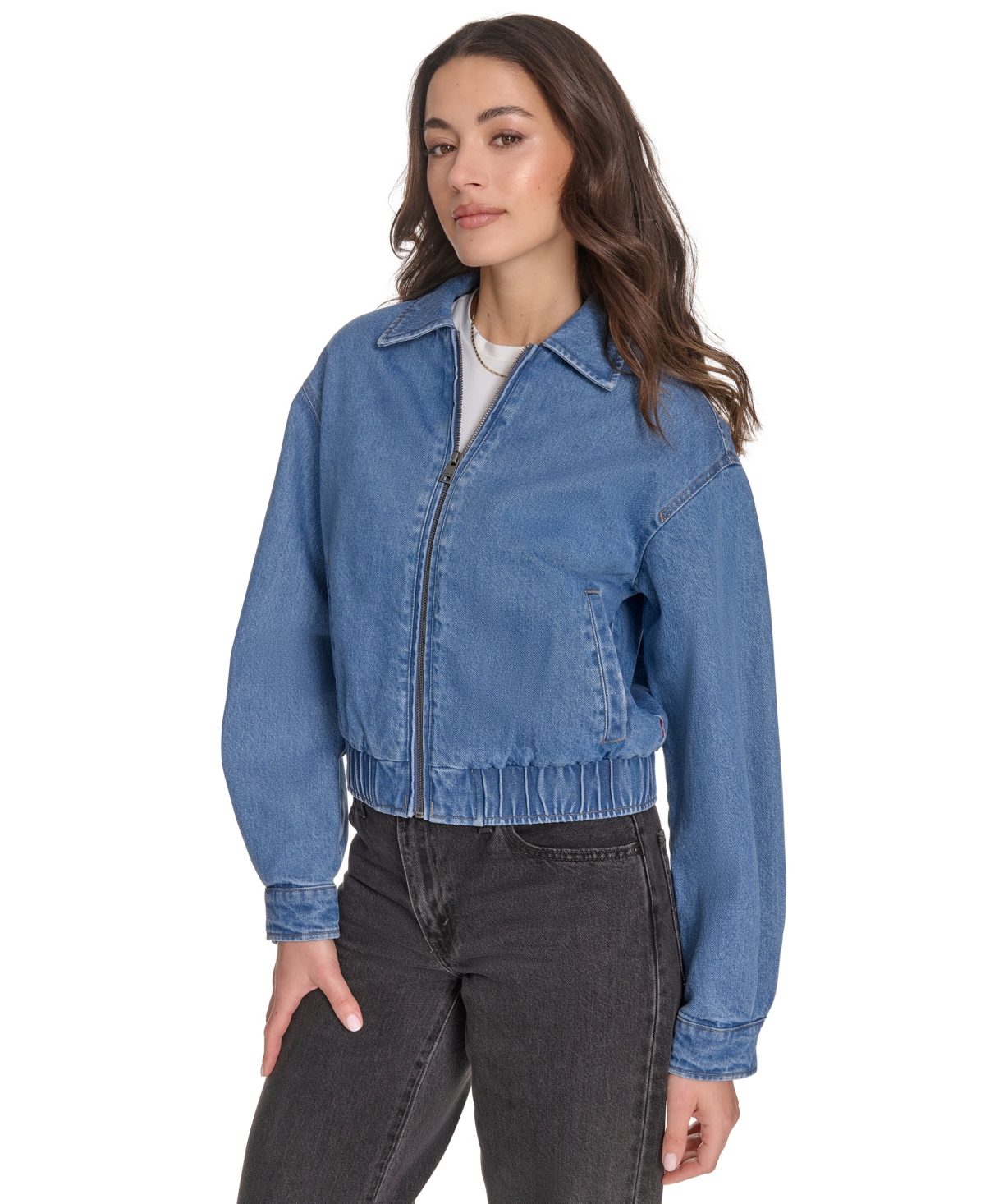 Levi's Women's Laydown Collar Bomber Denim Jacket