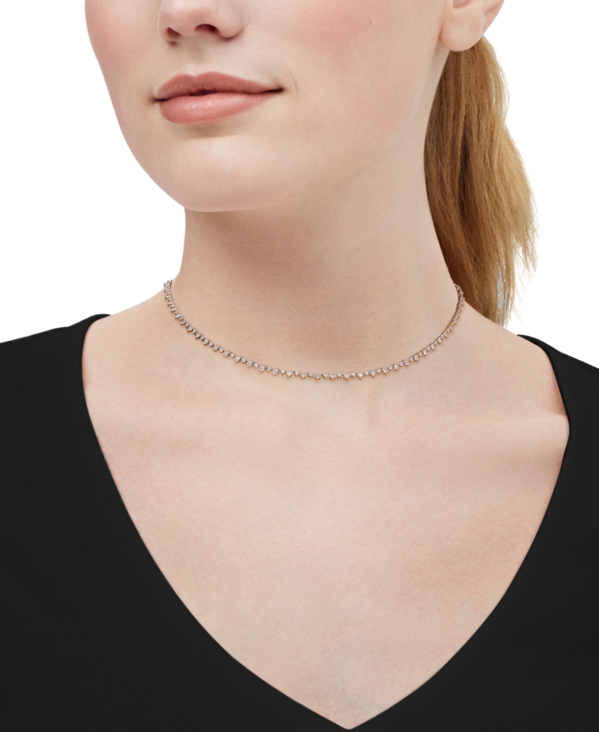 Macy's Diamond Necklace (1 Ct. T. W.) In 14k White Gold In Metallic