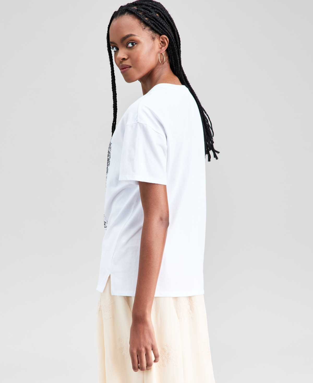 And Now This Women's Lace Graphic Short-sleeve T-shirt, Macy's Exclusive In White