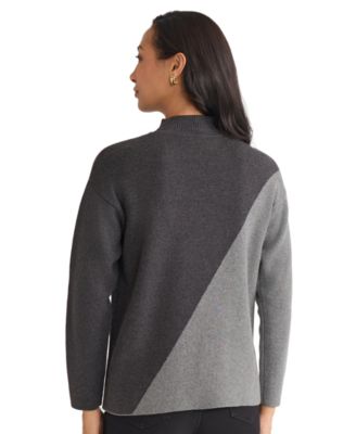 Women's Colorblock Mock Neck Sweater