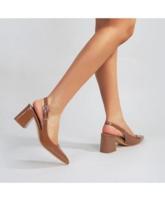 Cai Patent Block Heel Slingback