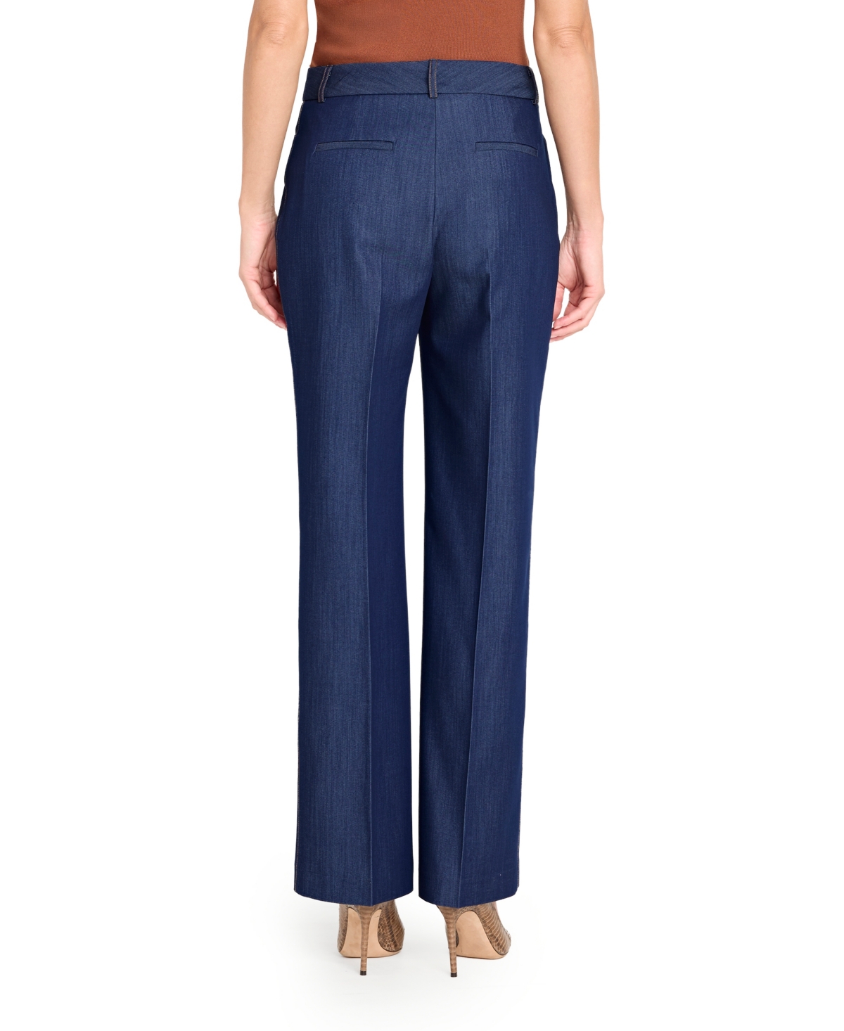 Tahari Asl Straight Leg Trouser Jeans In Blue