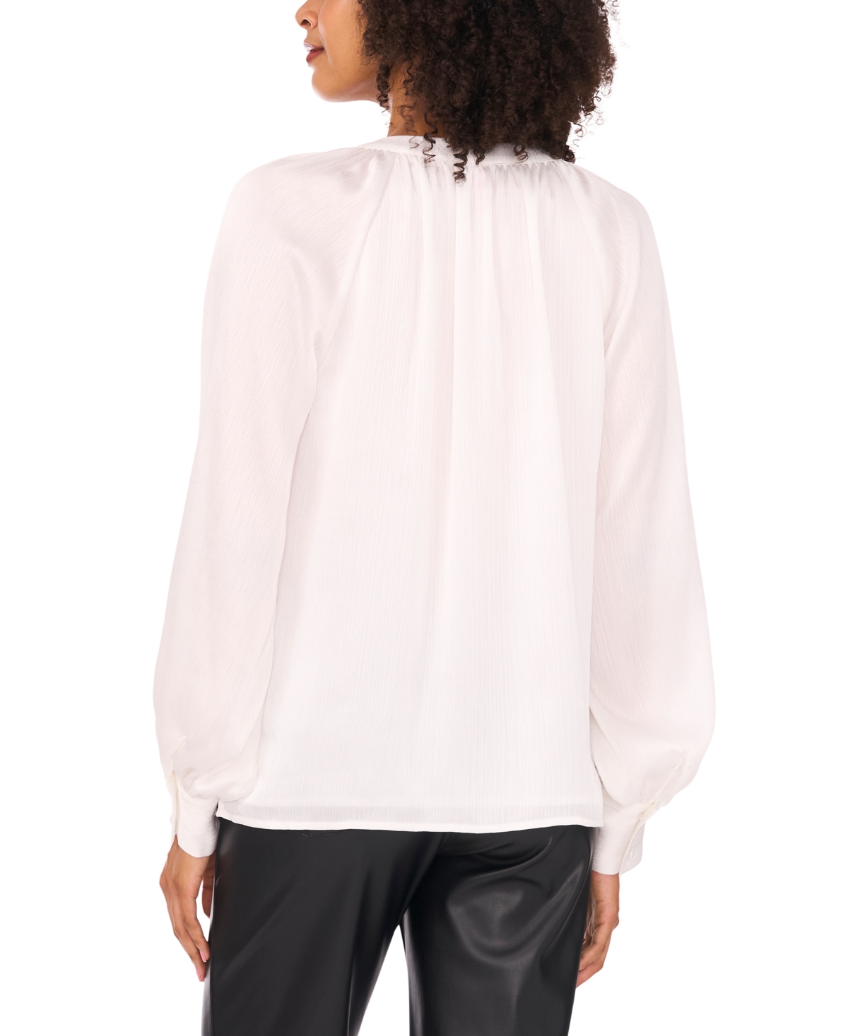 Vince Camuto Textured Satin Top In White