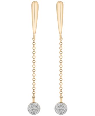Diamond Drop Earrings (1/10 ct. t.w) in 14K Yellow Gold, Created for Macy's