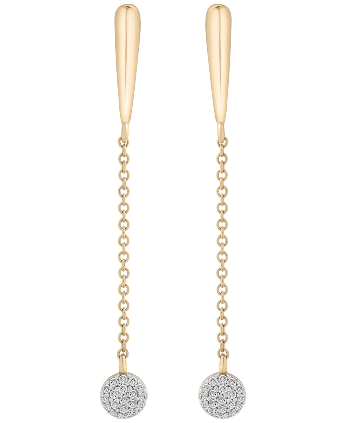 Wrapped Diamond Drop Earrings (1/10 Ct. T.w) In 14k Yellow Gold In Gold