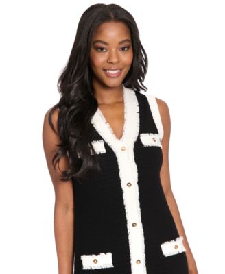 Women's Contrast Trim V-Neck Dress