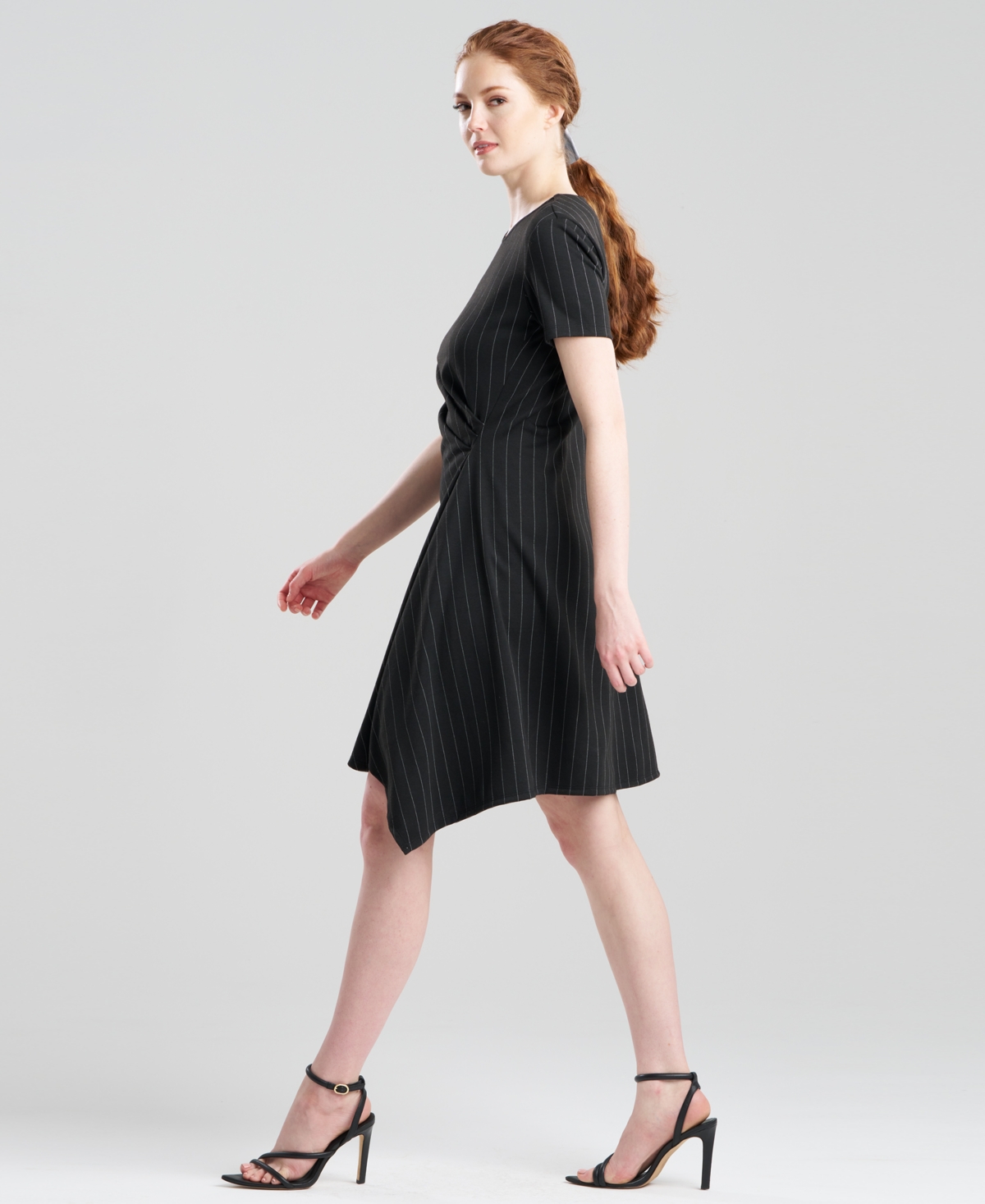 Natori Women's Pinstripe Knit Dress In Black