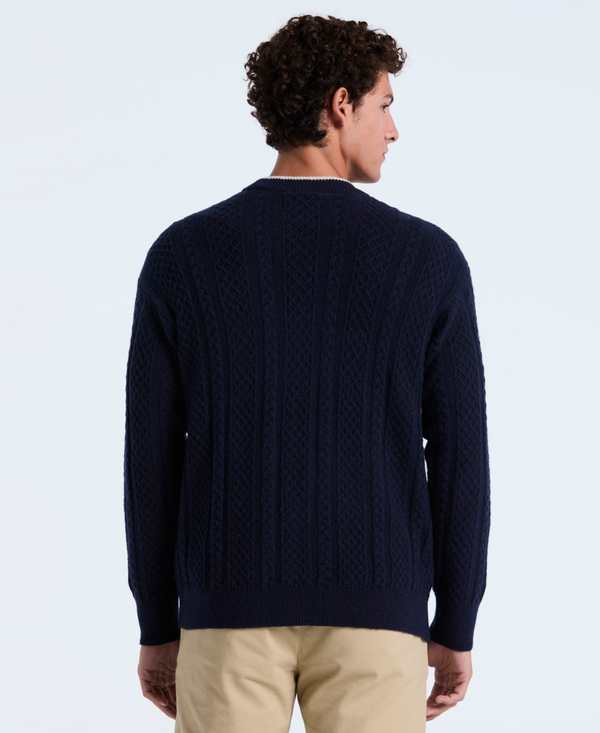 Original Penguin Men's Cable Long Sleeve Cardigan In Blue