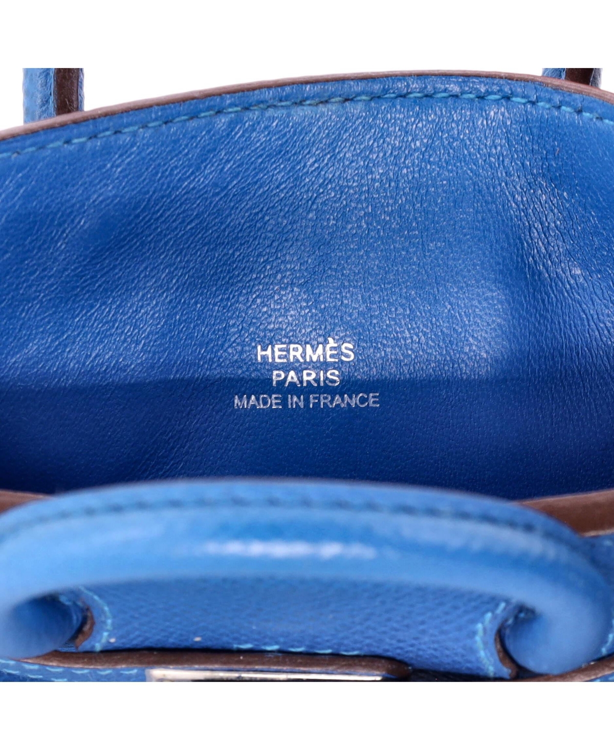 Pre-Owned Hermes Birkin Tiny Handbag Blue Epsom with Palladium Hardware