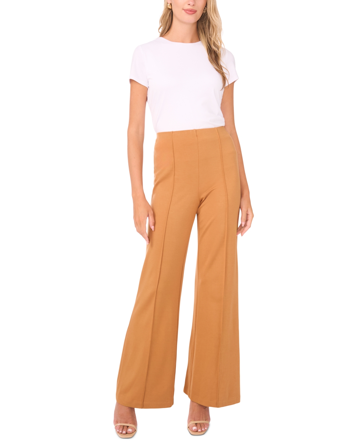 Vince Camuto Women's Wide Leg Center Seam Pants In Brown