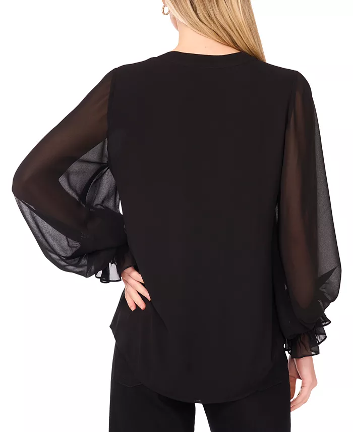 Women's Split-Neck Long-Sleeve Top - thumbnail 10