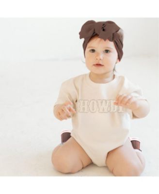 Baby Girl Howdy Patch Long Sleeve Romper