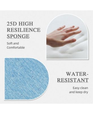 Outdoor High Back Dining Chair Cushion with Ties and Zipper, 44"x21"x3.2", Set of 4