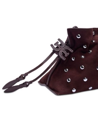 Poppy Oversized Leather Drawstring Clutch