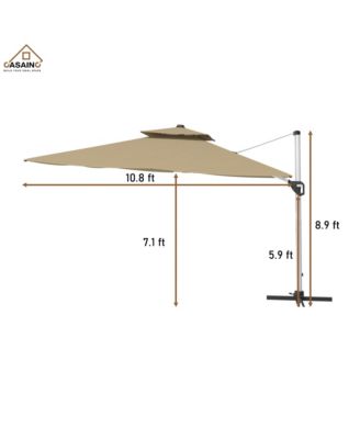 11 FT Square Double Top Patio Umbrella