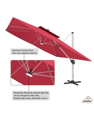 11 FT Square Double Top Patio Umbrella