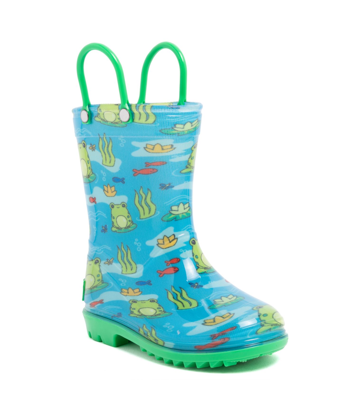 Ботинки London Fog Sven T Printed Rain Boots для мальчиков-малышей, цвет: Синий / Зелёный — фото 1