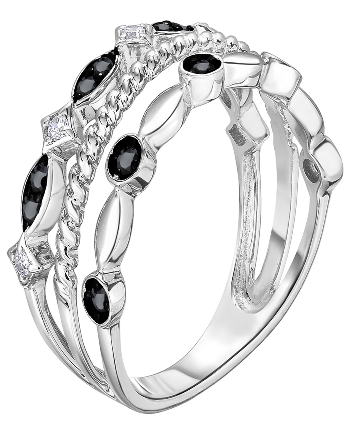 Macy's Black Diamond Ring (1/4 ct. t.w.) in Sterling Silver