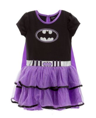 WARNER BROS Justice League Costume Dress Leggings Cape and Headband 4 Piece Set