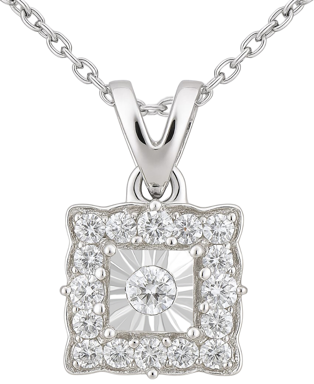 Macy's 2-Pc. Diamond Necklace and Earrings Set (1/3 ct. t.w.) in Sterling Silver