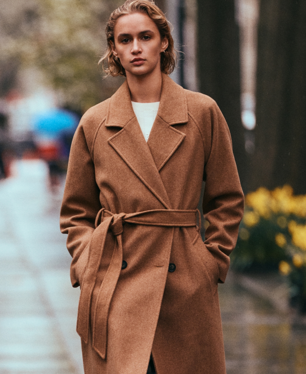 Dkny Womens Belted Notch Collar Coat P Xs Xxl In Brown