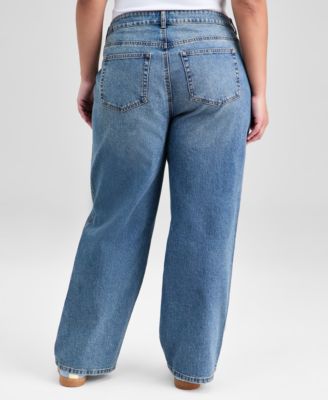Trendy Plus Size Embellished Straight Leg Jeans, Macy's Exclusive