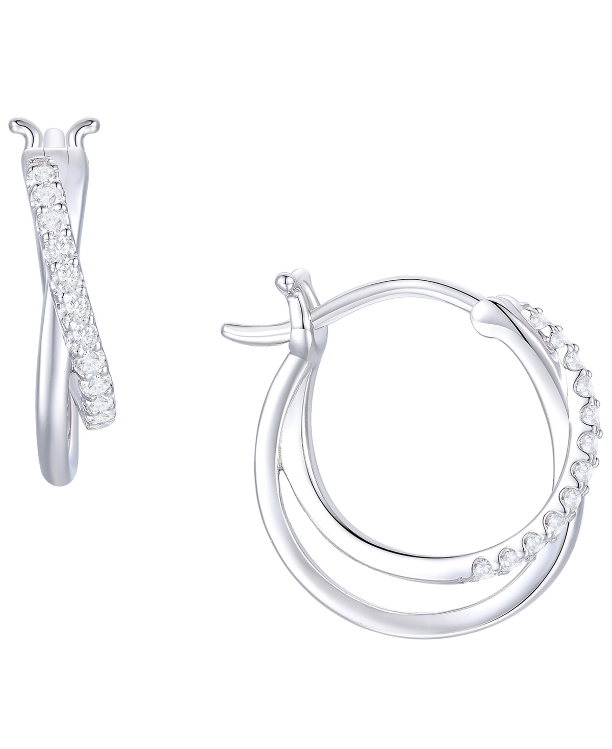 Macy's Diamond Earrings (1/5 Ct. T.w.) In Sterling Silver In Gray