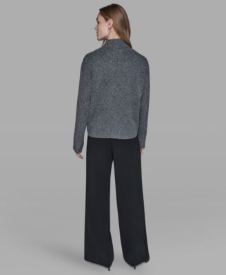 Women's Button Shoulder Long Sleeve Sweater