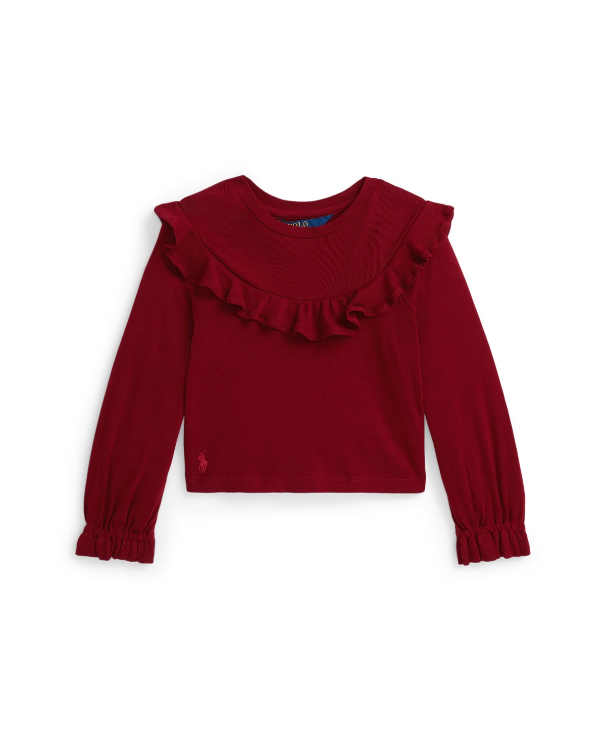 Polo Ralph Lauren Girls 2T-6X Long Sleeve Top - Holiday Red