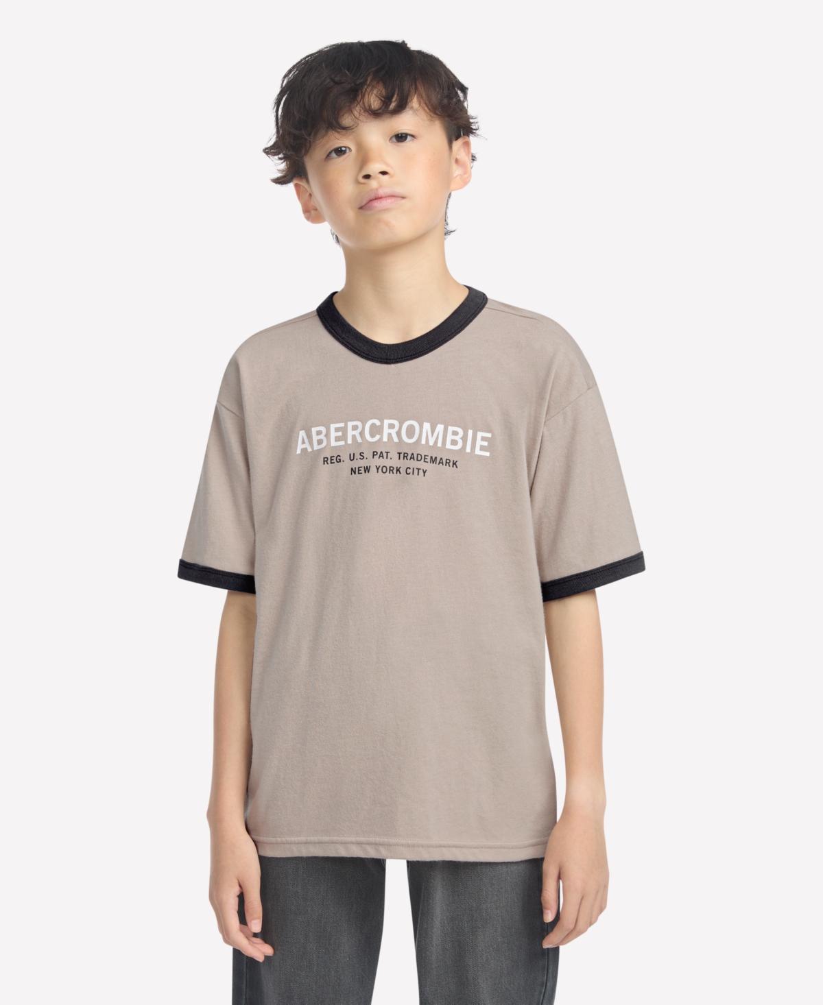 Abercrombie Boys 5-18 Ringer Short Sleeve T-shirt In Brown