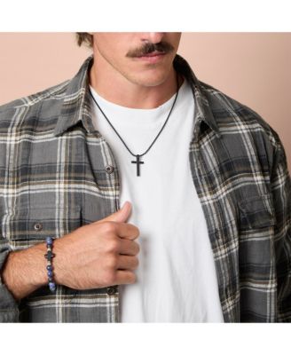 Black Cross Pendant 22" Chain