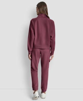 DKNY Women's Studded-Logo Half-Zip Sweatshirt