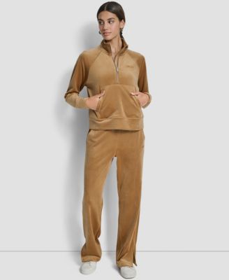 Women's Platinum Velour Embroidered Logo Sweatshirt