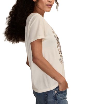 Women's Embellished Butterfly Classic Crew Neck T-Shirt