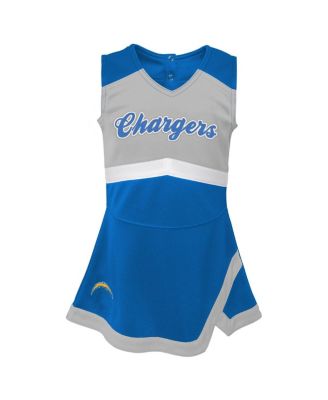 Girls Toddler Powder Blue Los Angeles Chargers Cheer Captain Dress with Bloomers