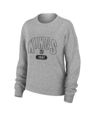 Women's 2-Piece Heather Gray Los Angeles Kings Knit Long Sleeve Tri-Blend T-Shirt and Pants Sleep Set
