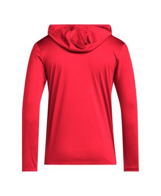 Men's Red NC State Wolfpack 2025 AEROREADY Sideline Training Long Sleeve Hooded T-Shirt