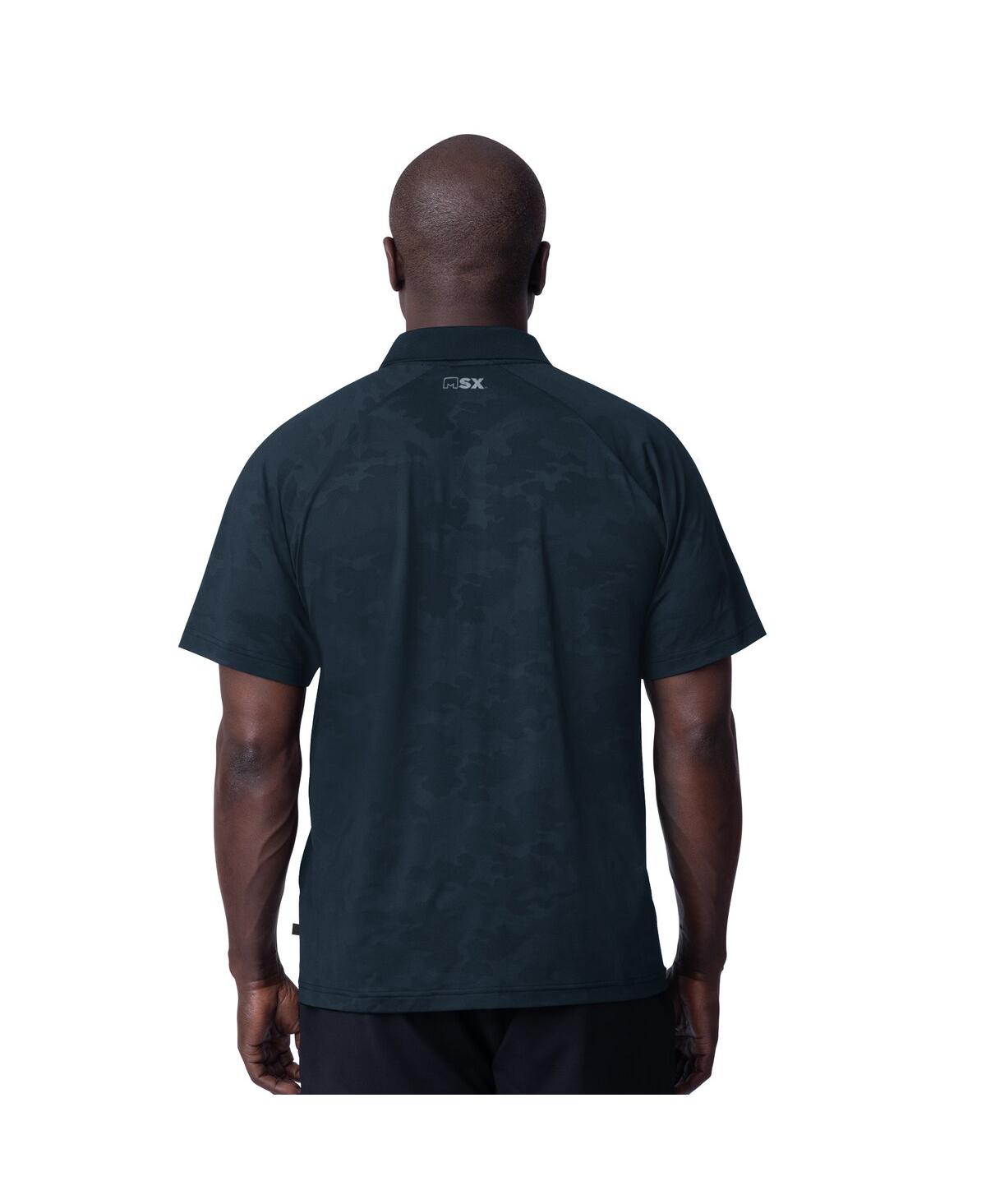 Msx by Michael Strahan Men's Navy Chicago Bears Baseline Raglan Polo Shirt