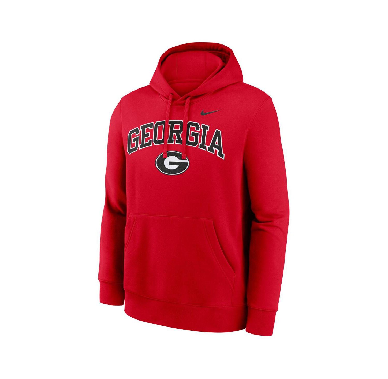 Men's Red Georgia Bulldogs Club Fleece Arch Pullover Hoodie