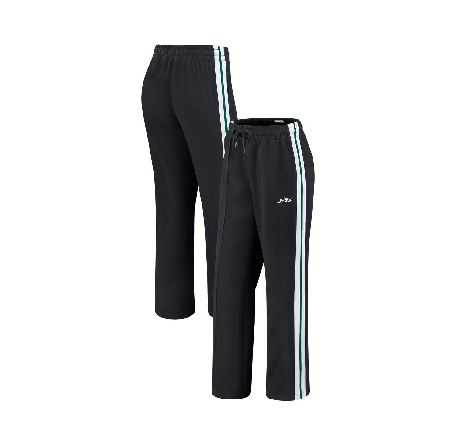 Women's Black New York Jets Color Block Straight Leg Pants