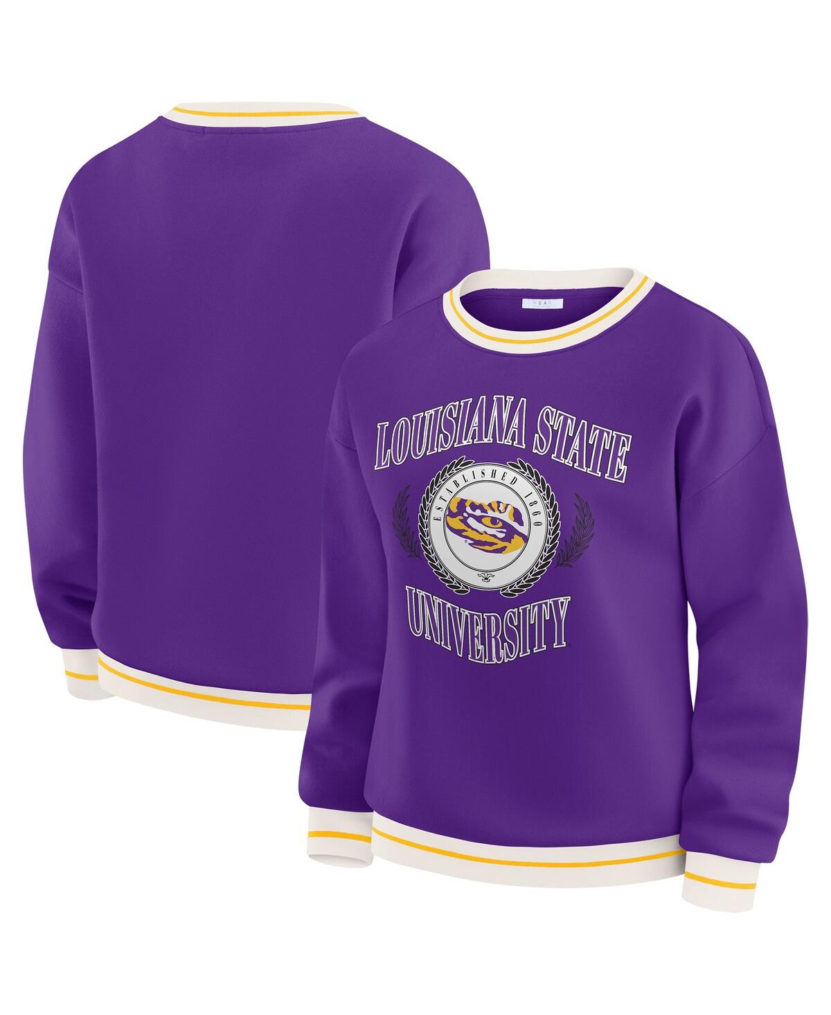 Wear By Erin Andrews Women'spurple Lsu Tigers Seal Sweatshirt In Purple