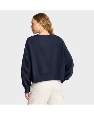 Women's Navy Arizona Wildcats Oversized Phoenix Arch Pullover Sweatshirt