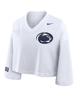 Women's White Penn State Nittany Lions Cropped Mesh Dri-FIT Fashion Jersey
